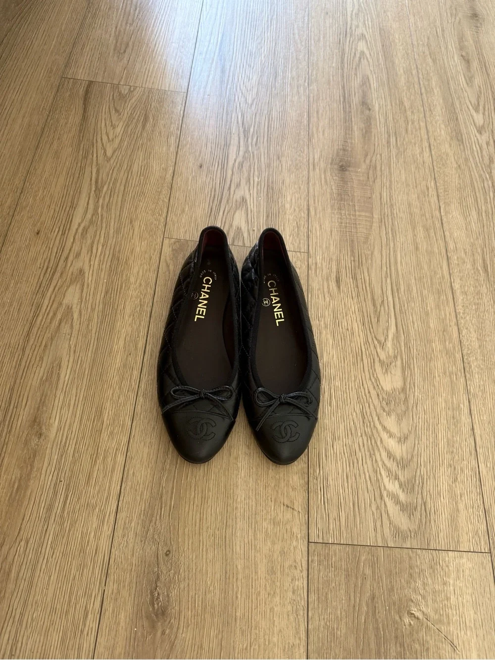 Chanel Black Quilted Ballet Flats